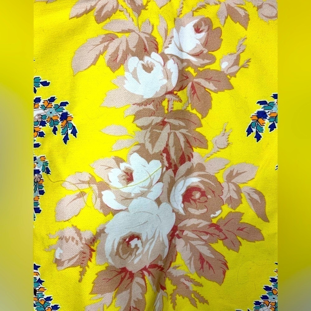 MSGM Milano Yellow Floral Print Cotton Mini Skirt US SZ 6 / IT 40! - Picture 7 of 11